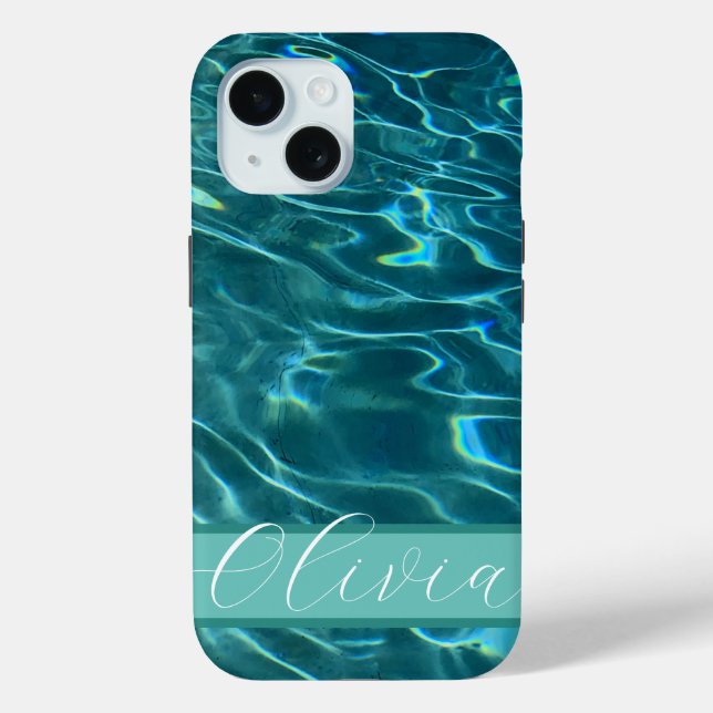 Personalise blue ocean waves Case-Mate iPhone case (Back)