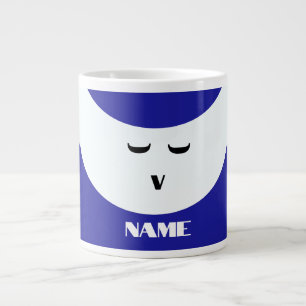 Personalise Blue White Face Large Coffee Mug