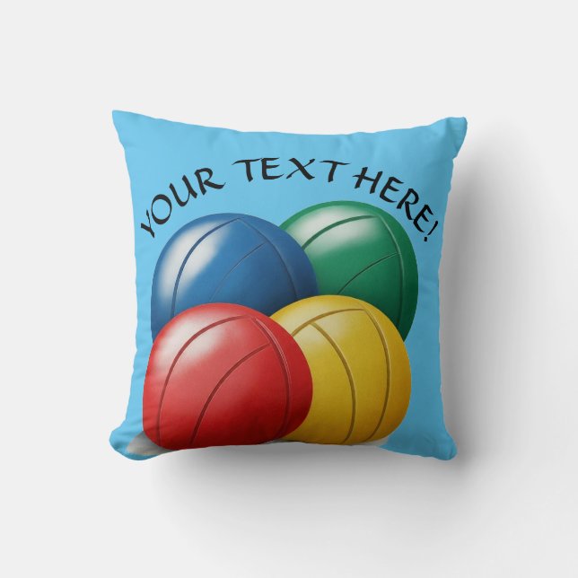 Personalise Bocce Ball Player Gift Decor Cushion (Front)