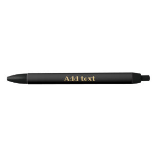 Personalise Bold Gold Print Black Ink Pen
