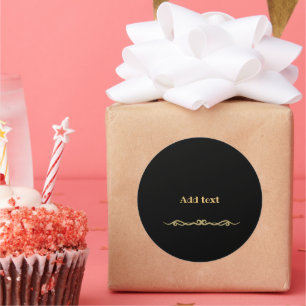 Personalise Bold Gold Print Classic Round Sticker