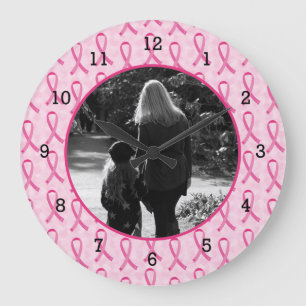 Personalise Breast Cancer Memorial Large Clock