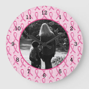 Personalise Breast Cancer Memorial Large Clock