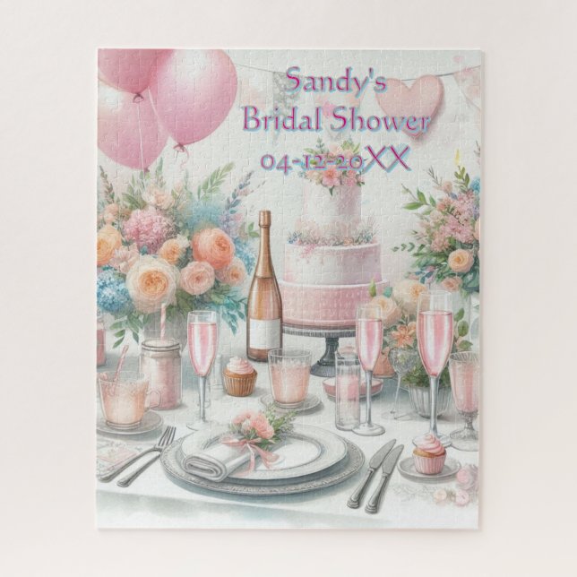 Personalise Bridal Shower Jigsaw Puzzle (Vertical)