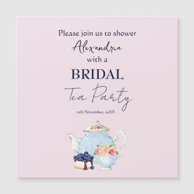 Personalise Bridal Shower Tea Party Invitation (Front)