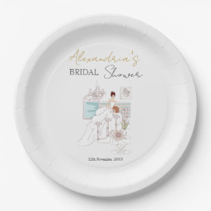 Personalise Bridal Shower Wedding dress Paper Plate