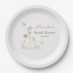 Personalise Bridal Shower Wedding Dress Paper Plate