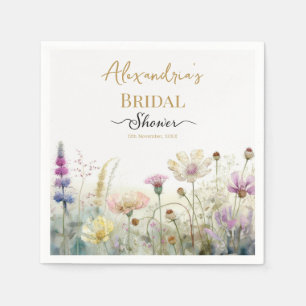 Personalise Bridal Shower Wild flowers Napkin