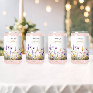 Personalise Bridal Shower Wildflowers Can Glass