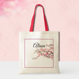 Personalise Bridesmaid Gift Cherry Blossom Tote Bag