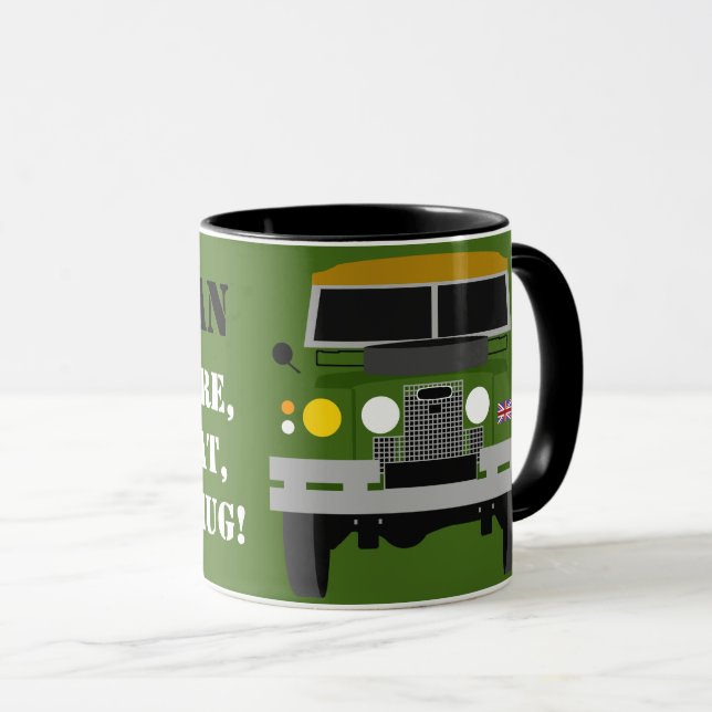Personalise British Army Veteran Land Rover mug (Front Right)