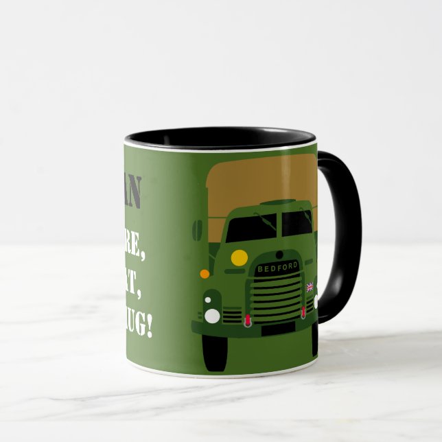 Personalise British Army Veteran vintage truck mug (Front Right)