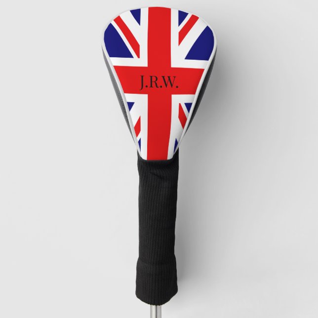 Personalise British flag Golf Head Cover (Front)