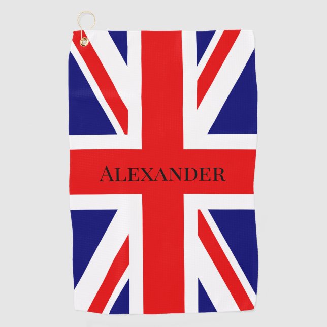 Personalise British flag Golf Towel (Front)