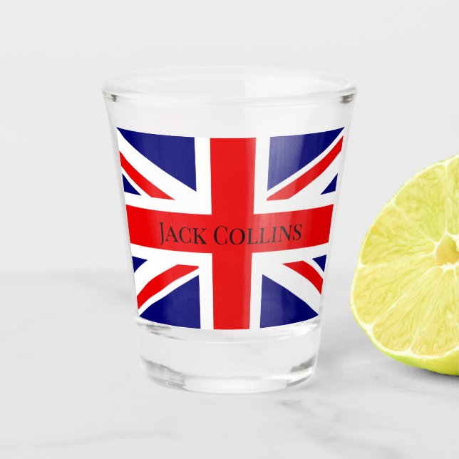 Personalise British flag Shot Glass (Front)