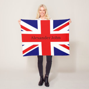 Personalise British National Flag - Union Jack Fleece Blanket
