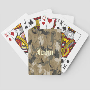 Personalise Brown Reptile Camouflage Playing Cards