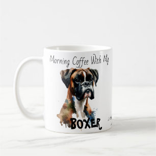 Personalise BROWNS Cute WATERCOLOR Boxer Mug