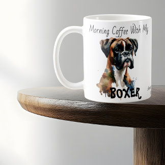Personalise BROWNS Cute WATERCOLOR Boxer Mug