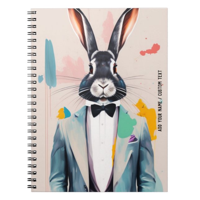 PERSONALISE - Bunny Rabbit Gentleman | Notebook  (Front)