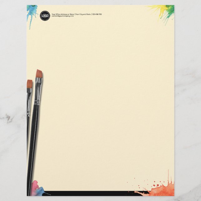 Personalise Business | Art Supplies Custom Letterhead (Front)