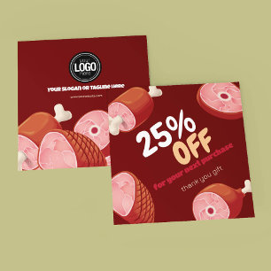 Personalise Business Butcher Shop Discount Card
