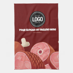 Personalise Business Butcher Shop Tea Towel