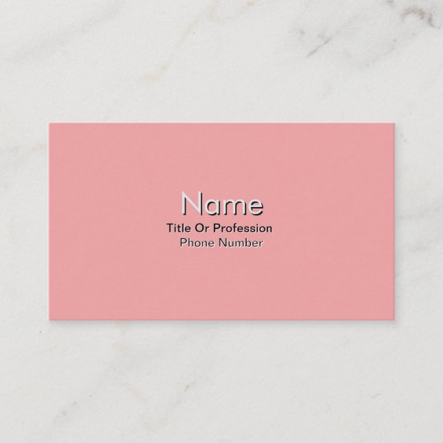 Personalise Business Card Pink (Front)