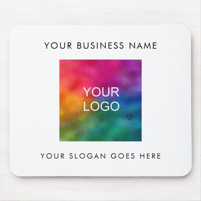 Personalise Business Company Logo Slogan Text Mouse Pad (Front)