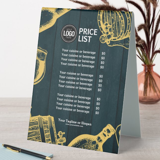 Personalise Business Dark Green Brewery Theme (In SItu (Table))