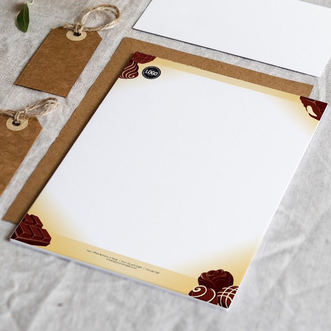 Personalise Business Logo | Chocolate Company Custom Letterhead (Creator Uploaded)