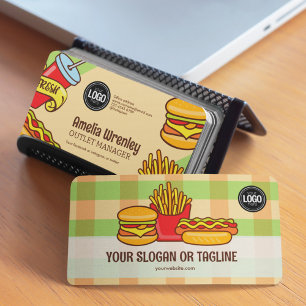 Personalise Business Logo   Hamburger Hotdog Theme Business Card