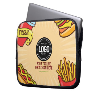 Personalise Business Logo | Hamburger Hotdog Theme Laptop Sleeve