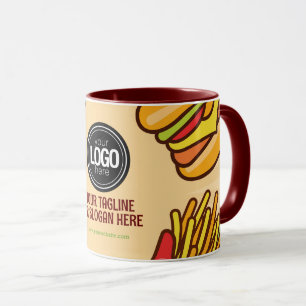Personalise Business Logo   Hamburger Hotdog Theme Mug