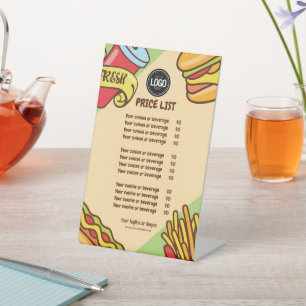 Personalise Business Logo Hamburger Hotdog Theme Pedestal Sign