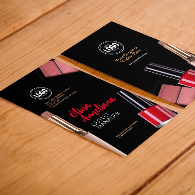 Personalise Business | Modern Makeup Company Business Card (Creator Uploaded)
