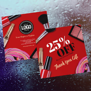 Personalise Business Modern Makeup Company Discount Card
