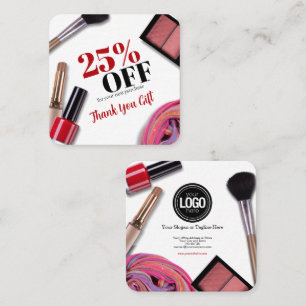 Personalise Business   Modern Makeup Company Discount Card