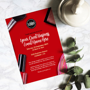Personalise Business   Modern Makeup Company Invitation