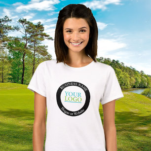 Personalise Business Name Logo Slogan Black Circle T-Shirt