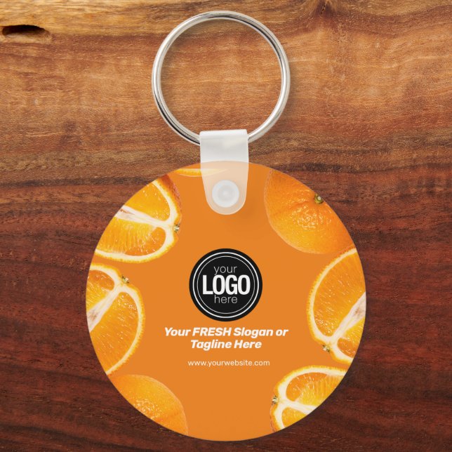 Personalise Business | Orange Company Key Ring (Front)
