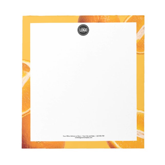 Personalise Business | Orange Company Notepad (Front)