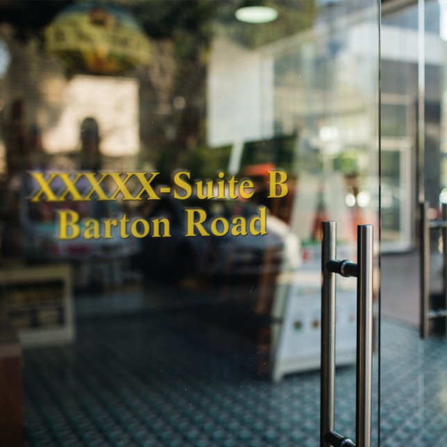 Personalise Business Shop Street Address Blk/Gold (Creator Uploaded)