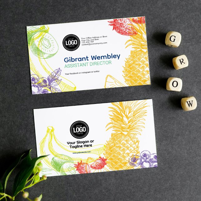 Personalise Business | Tropical Fruits Company Business Card (Creator Uploaded)