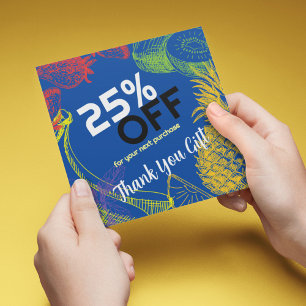 Personalise Business Tropical Fruits Company Discount Card
