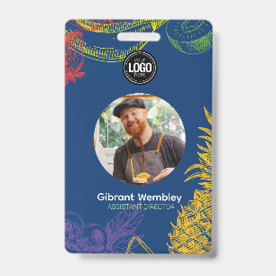 Personalise Business Tropical Fruits Company ID Badge