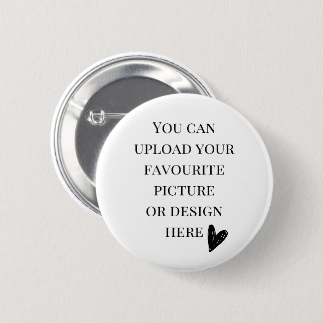Personalise button pin 2-1/4" (Front & Back)