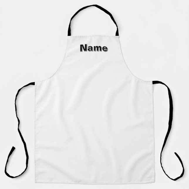 Personalise Cafe Caterer Baker White Kitchen     Apron (Front)
