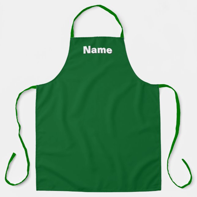 Personalise Cafe Caterer Florist Green   Apron (Front)