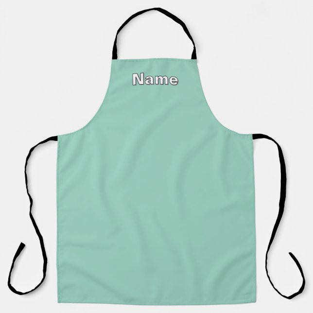 Personalise  Cafe Coffee Shop Aqua  Apron (Front)
